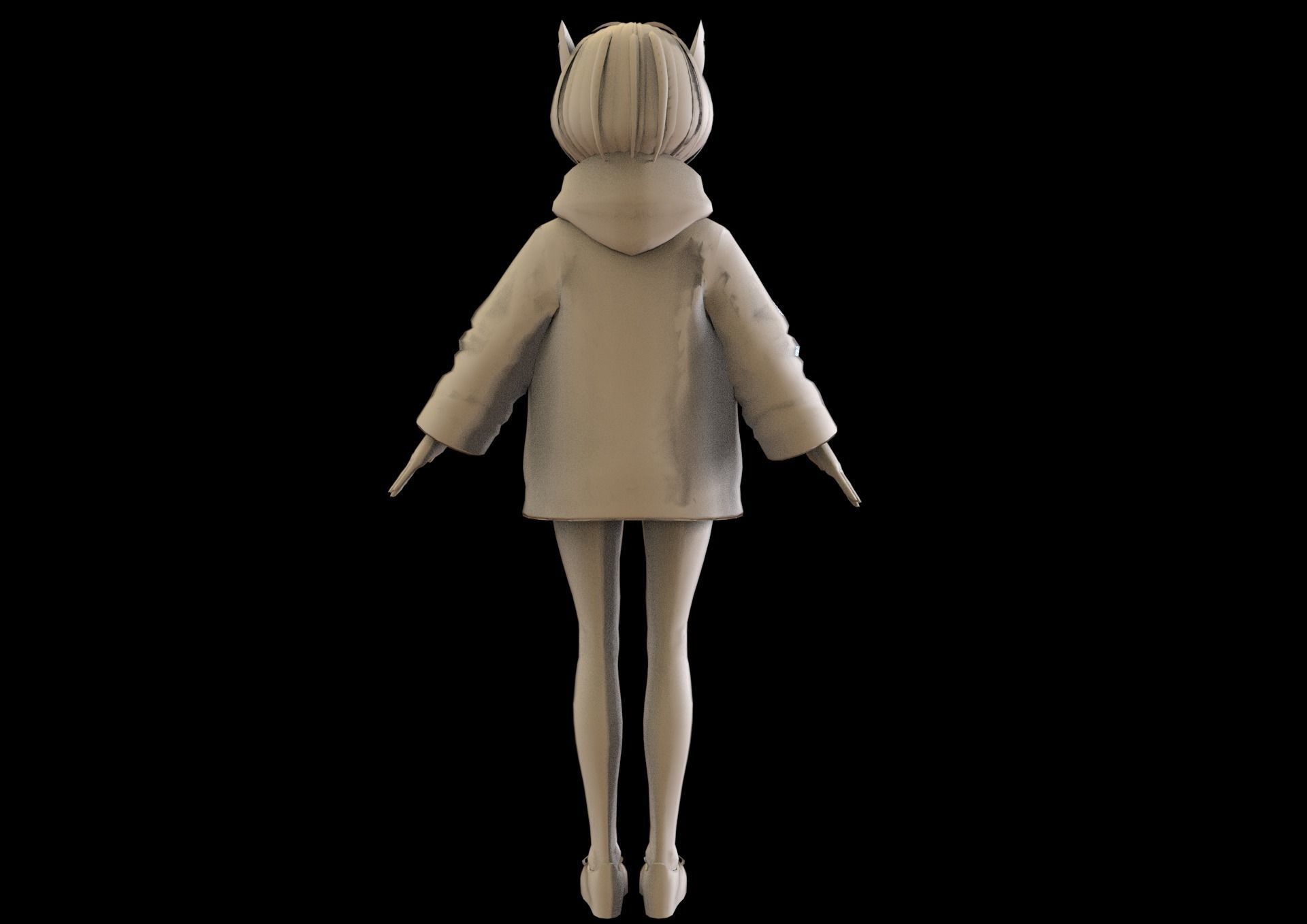 game ready Low Poly Anime Character 15 Low-poly 3D model_8