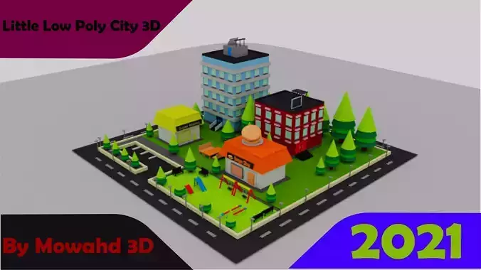 Little Low Poly City - 3D
