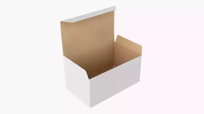 Gift paper box 05 opened 3D model