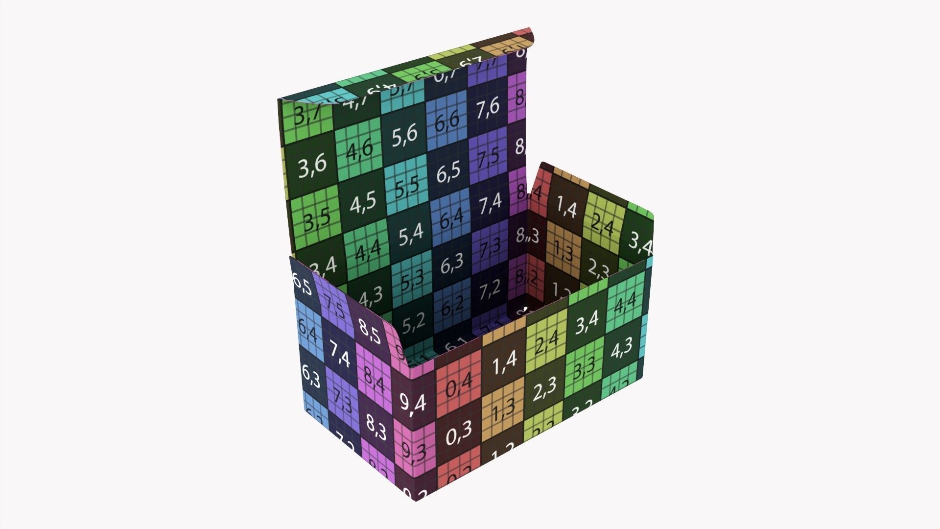 Gift paper box 05 opened 3D model_12