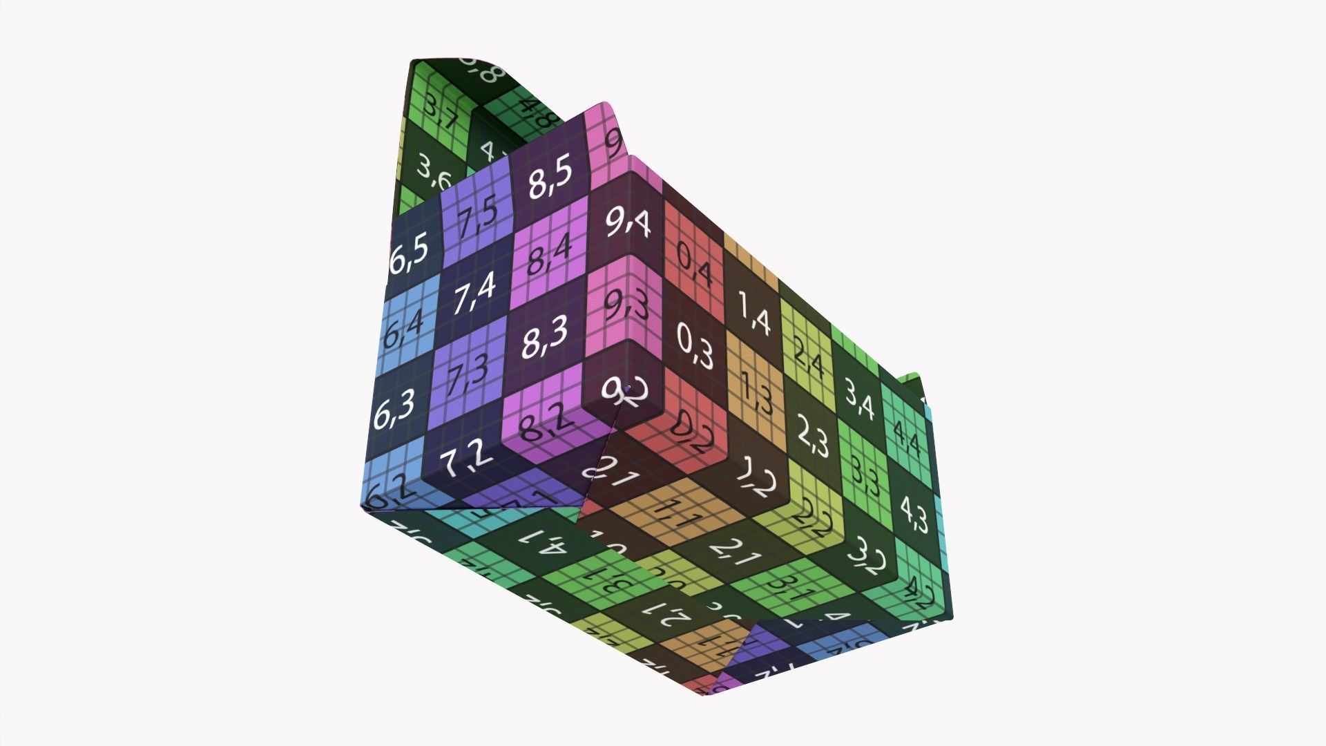 Gift paper box 05 opened 3D model_14