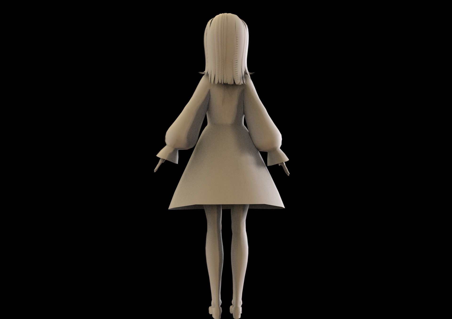 game ready Low Poly Anime Character 16 Low-poly 3D model_8