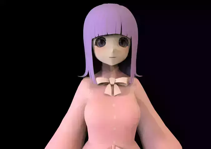 game ready Low Poly Anime Character 16 Low-poly 3D model