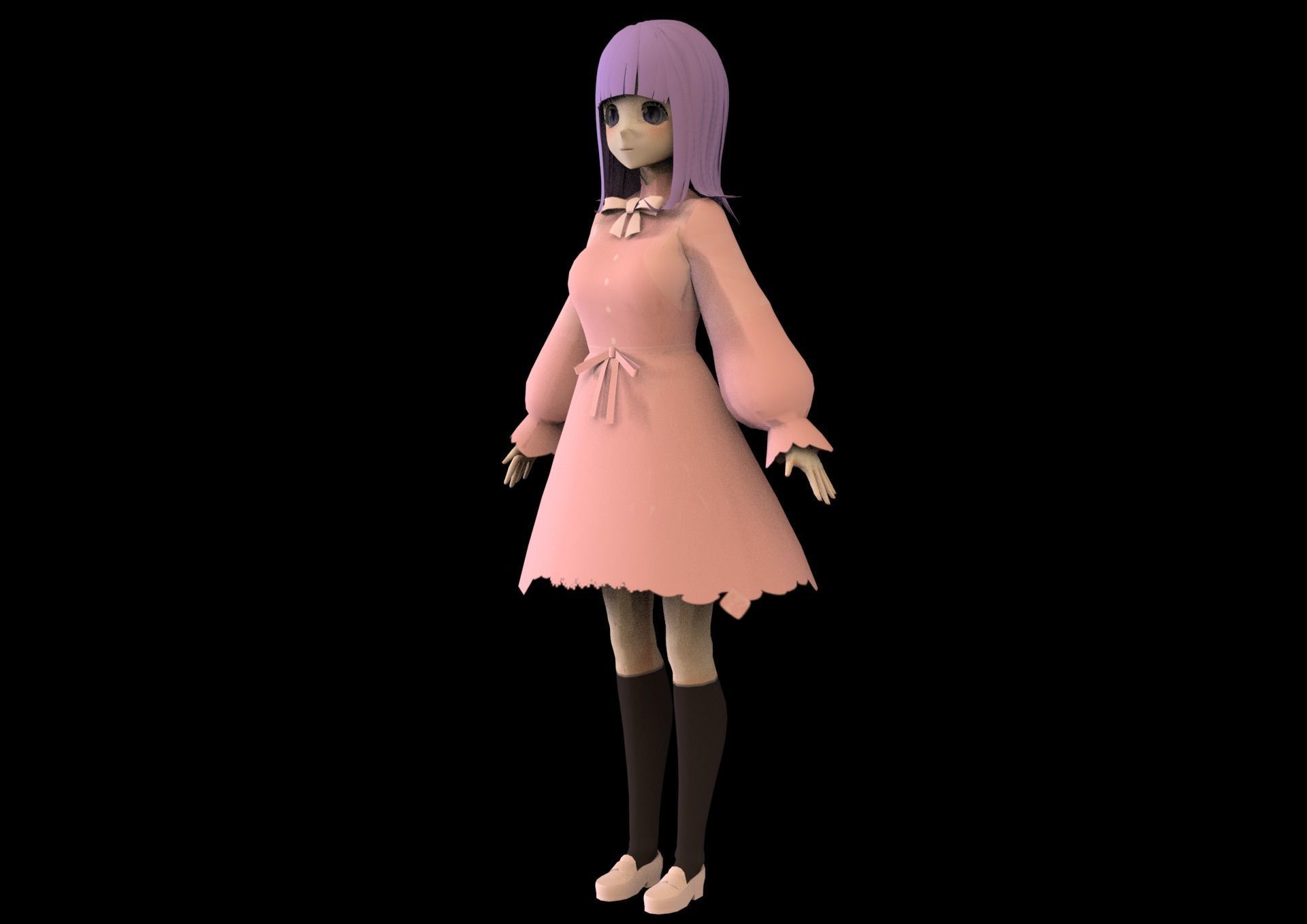 game ready Low Poly Anime Character 16 Low-poly 3D model_5