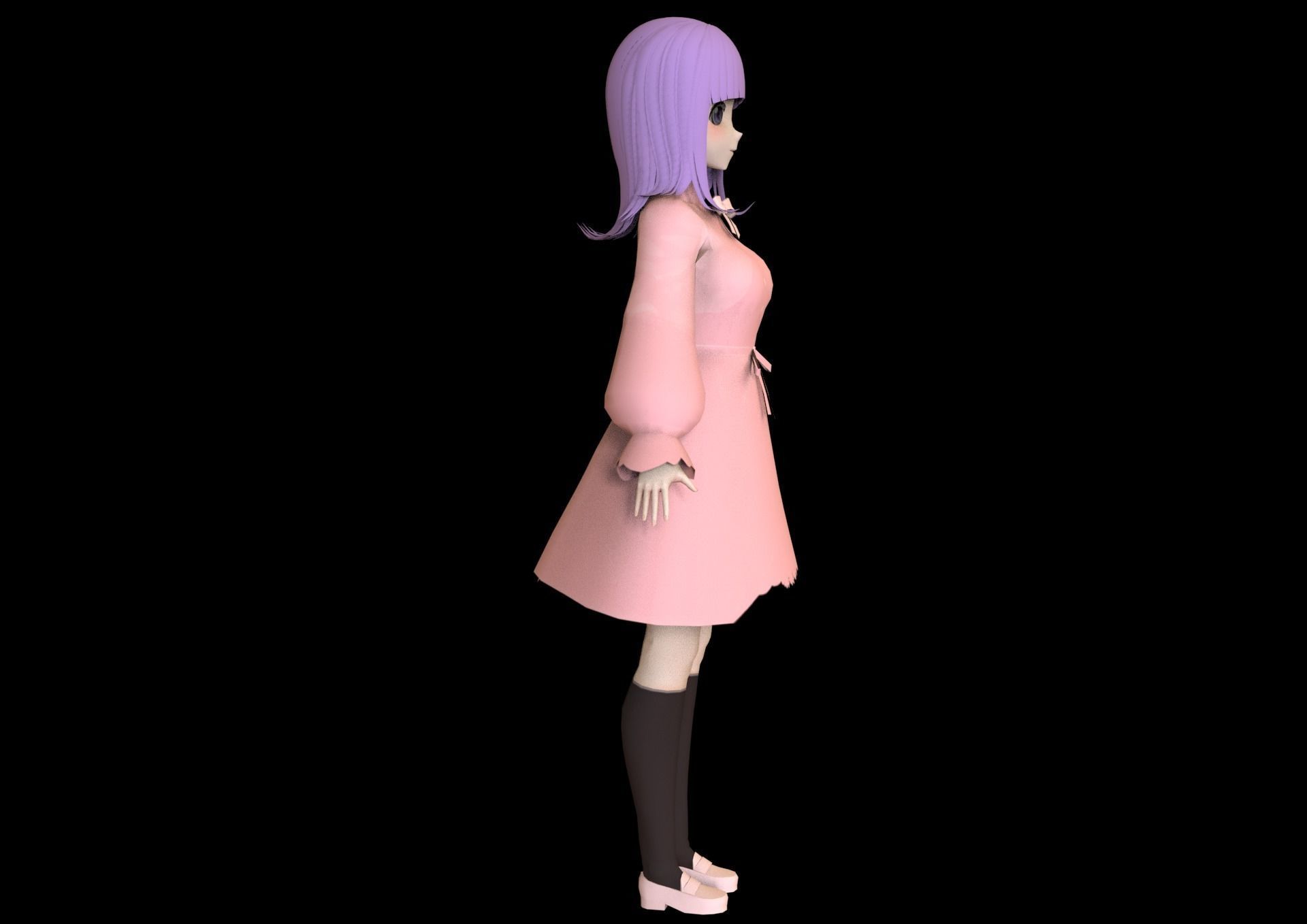 game ready Low Poly Anime Character 16 Low-poly 3D model_3