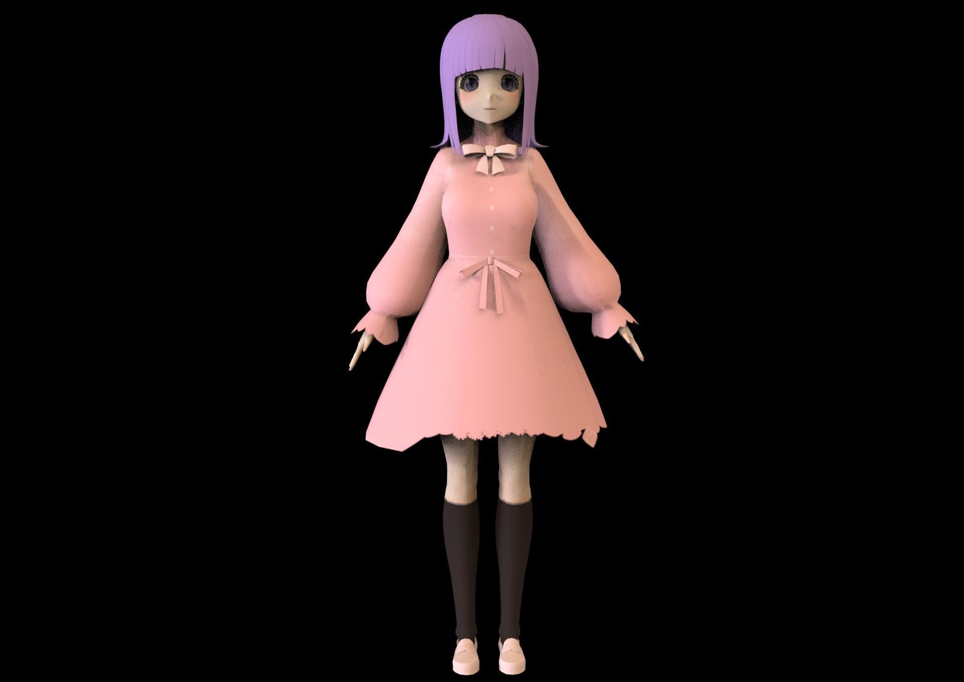 game ready Low Poly Anime Character 16 Low-poly 3D model_1