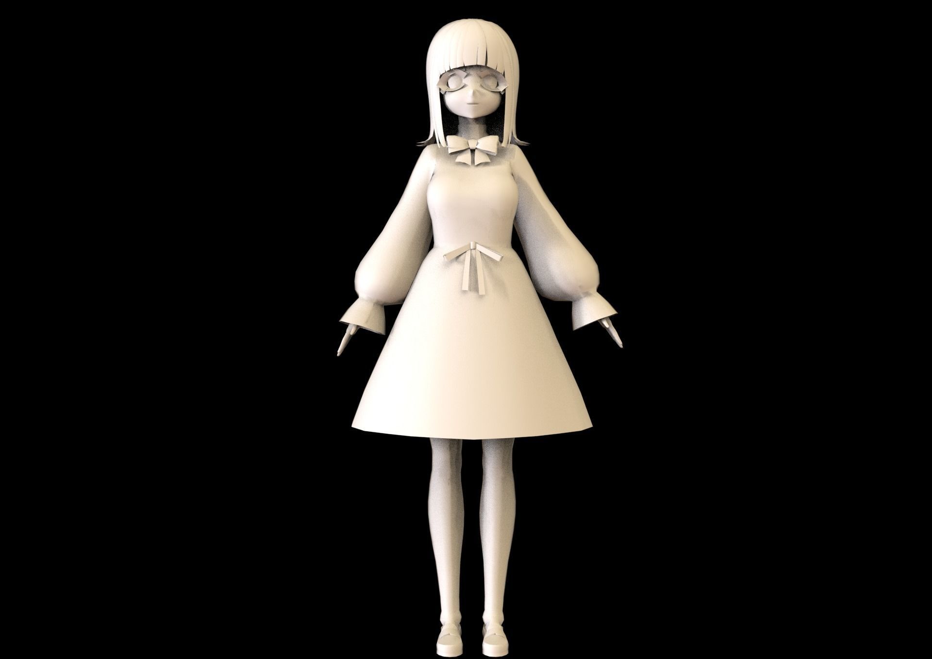 game ready Low Poly Anime Character 16 Low-poly 3D model_6