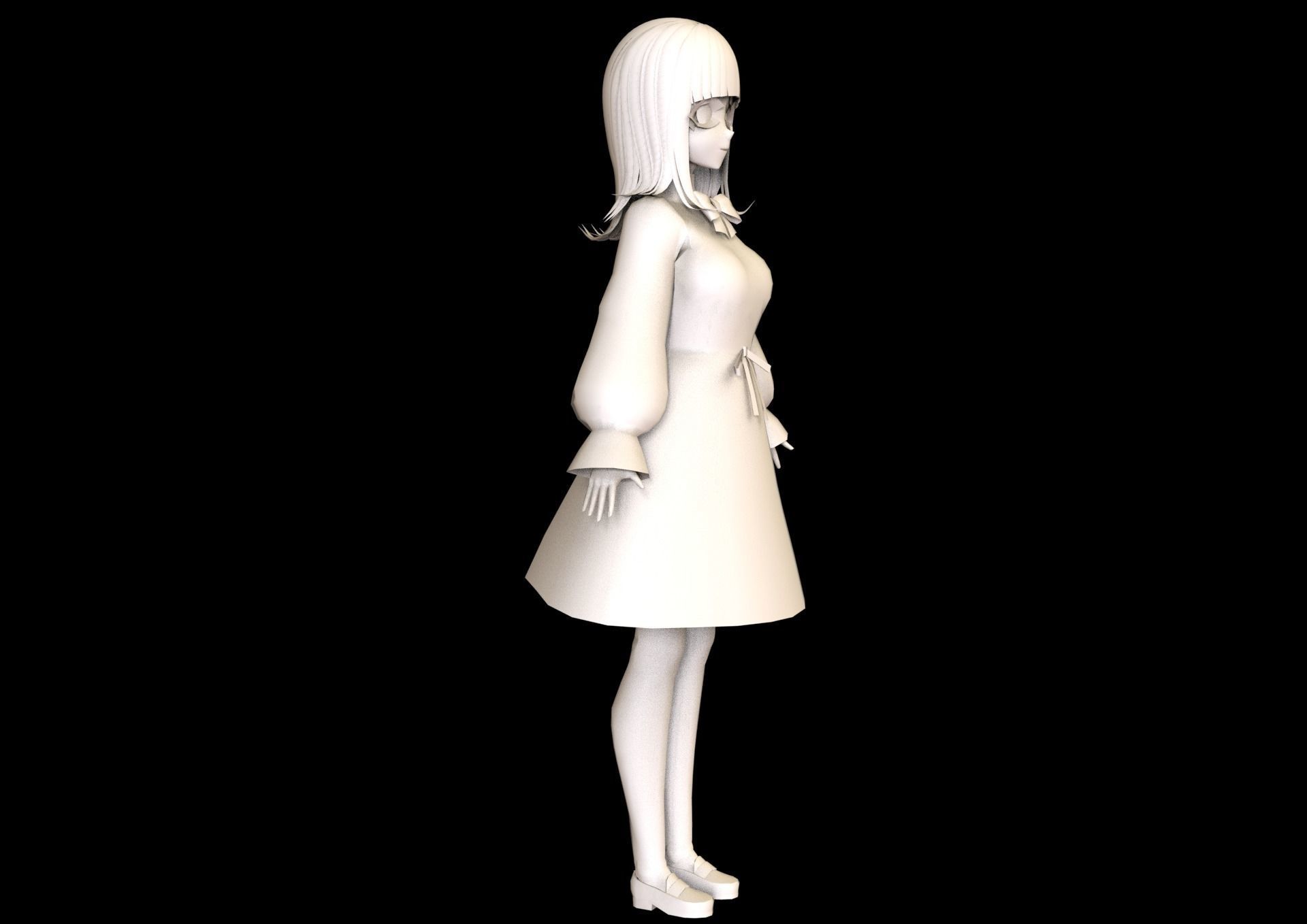 game ready Low Poly Anime Character 16 Low-poly 3D model_7