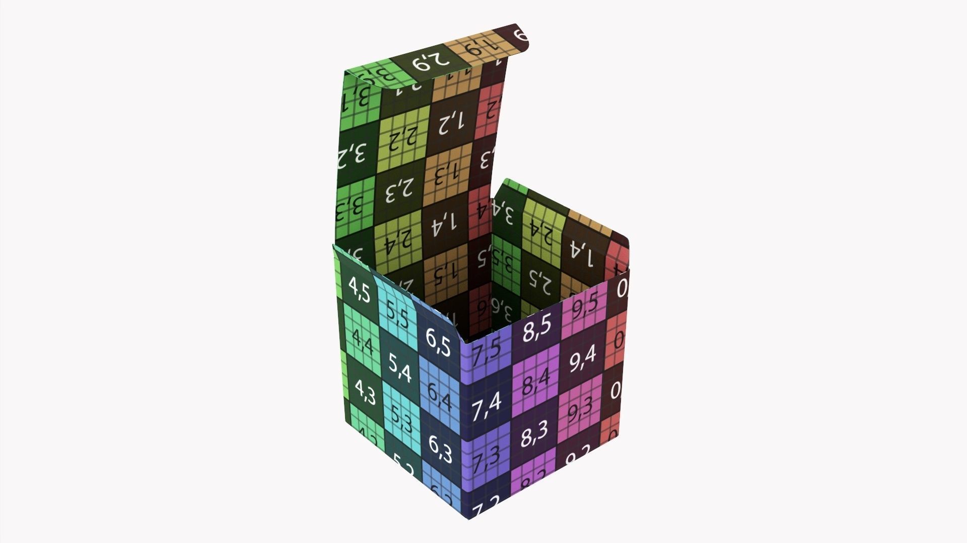 Gift paper box 06 opened 3D model_12