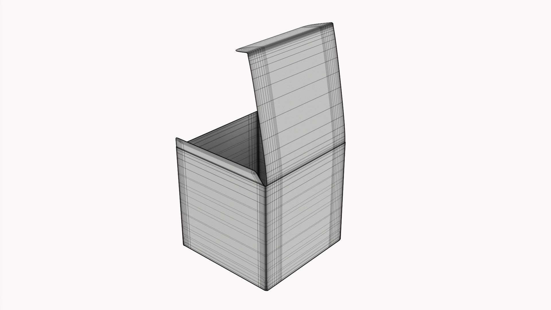 Gift paper box 06 opened 3D model_7