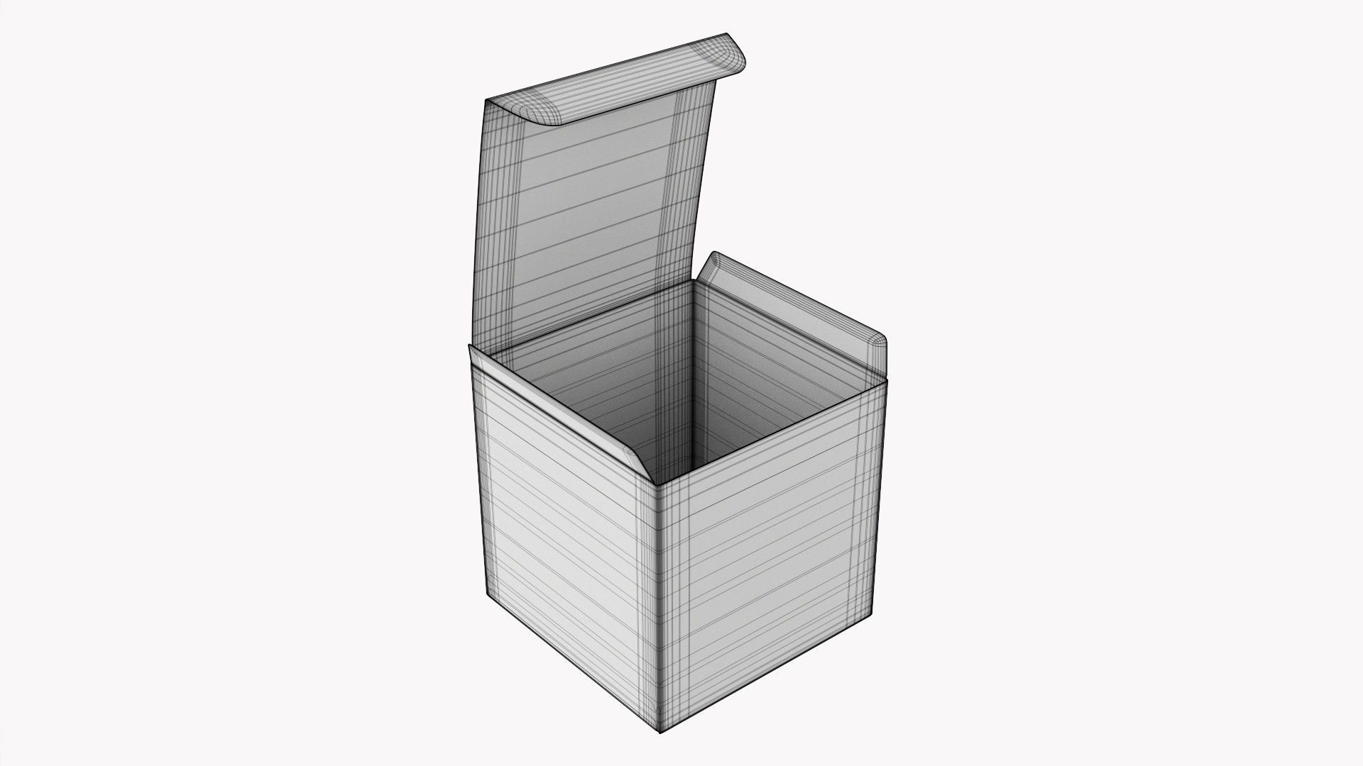 Gift paper box 06 opened 3D model_6