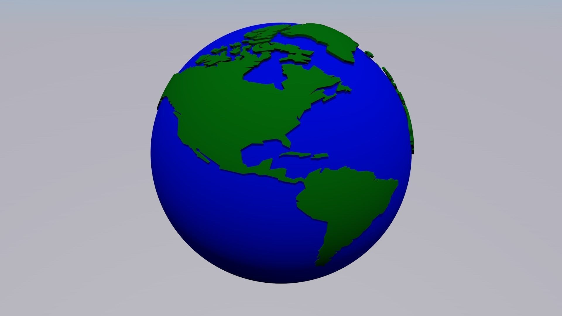 Simple schematic globe - two versions Low-poly 3D model_3