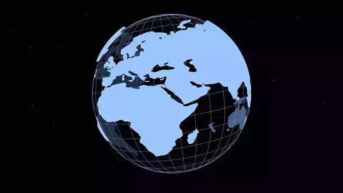 Simple schematic globe - two versions Low-poly 3D model