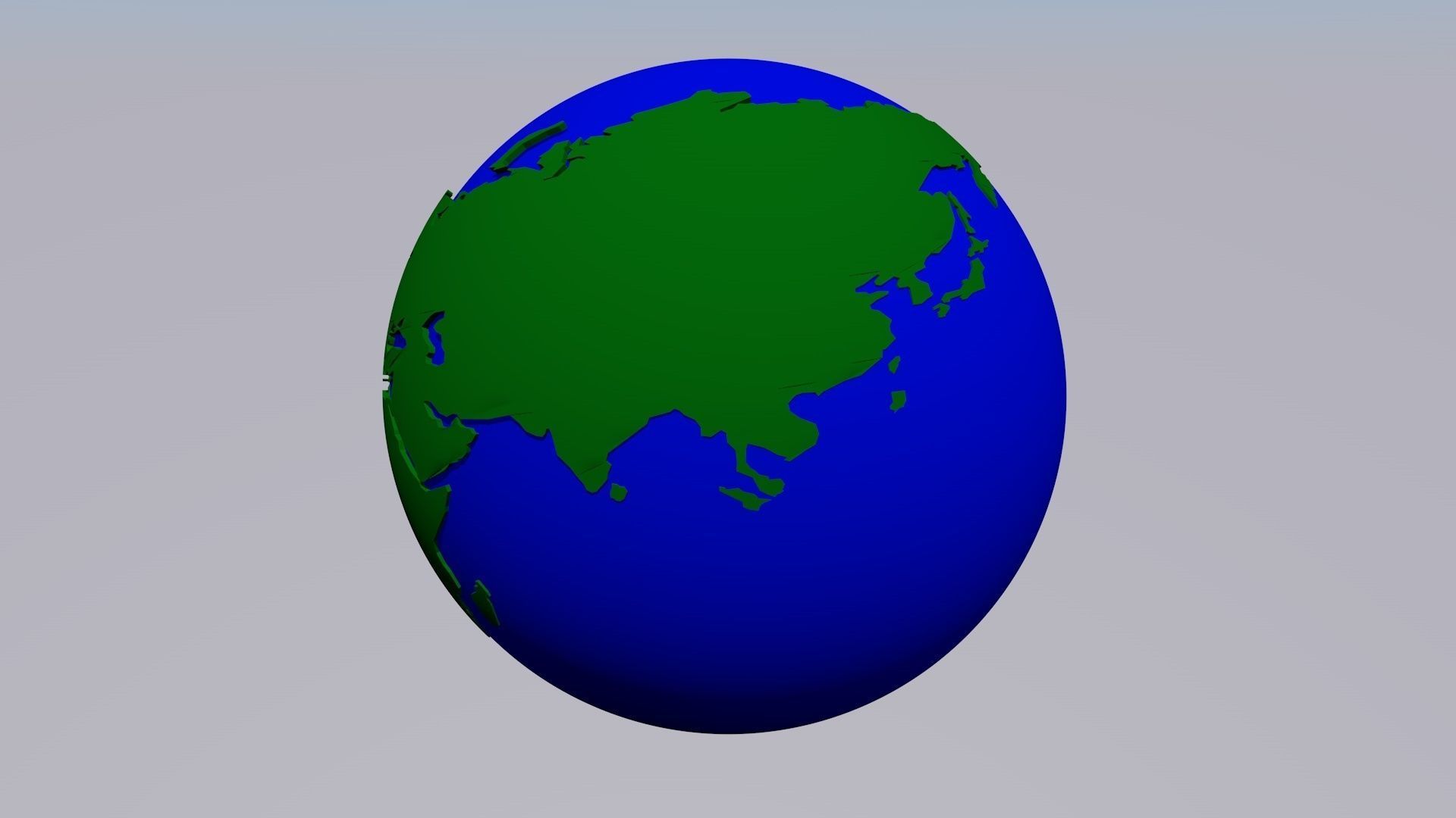 Simple schematic globe - two versions Low-poly 3D model_4