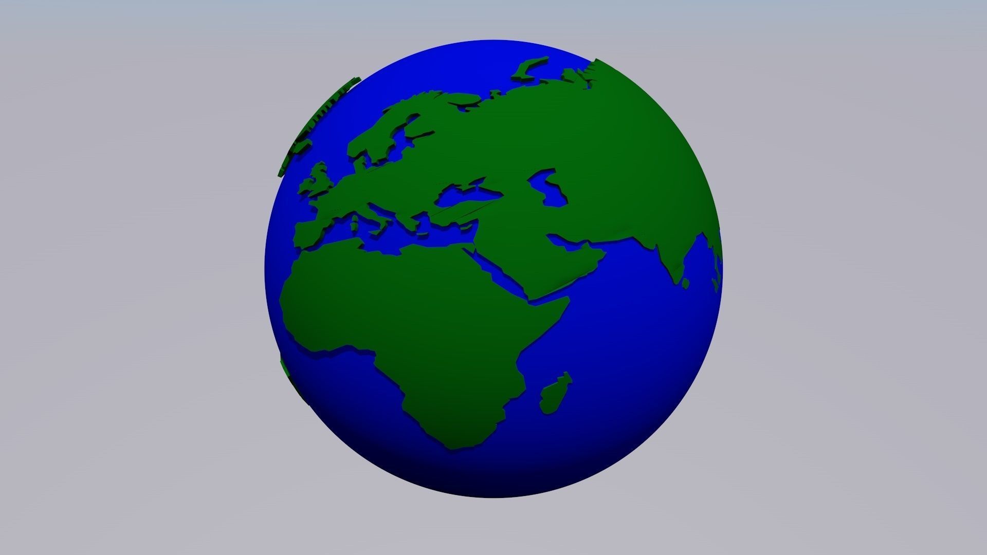 Simple schematic globe - two versions Low-poly 3D model_2