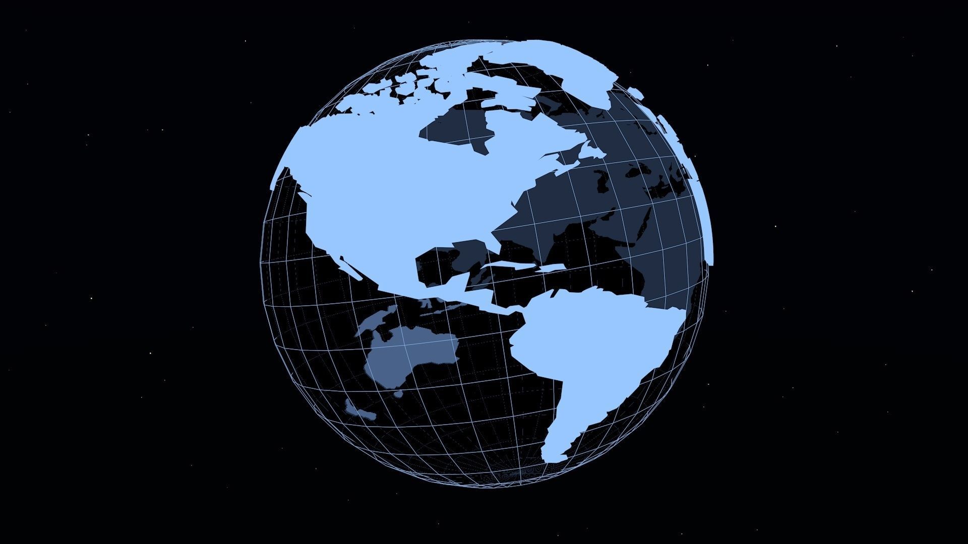 Simple schematic globe - two versions Low-poly 3D model_1
