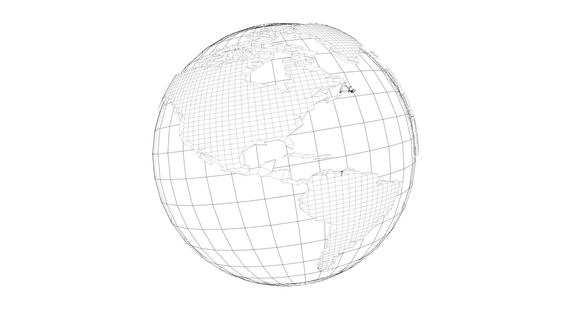 Simple schematic globe - two versions Low-poly 3D model_6