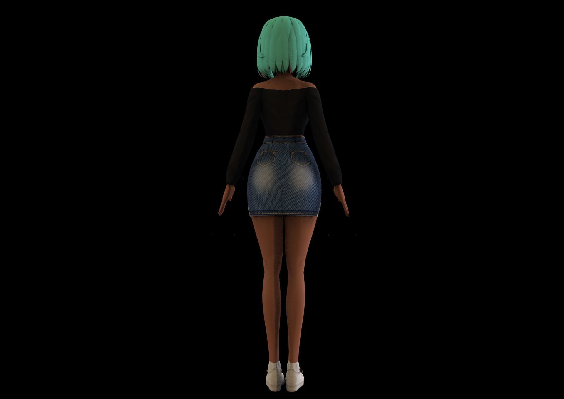 game ready Low Poly Anime Character 17 Low-poly 3D model_4