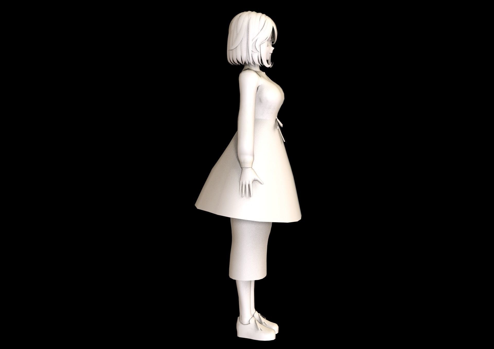 game ready Low Poly Anime Character 17 Low-poly 3D model_7