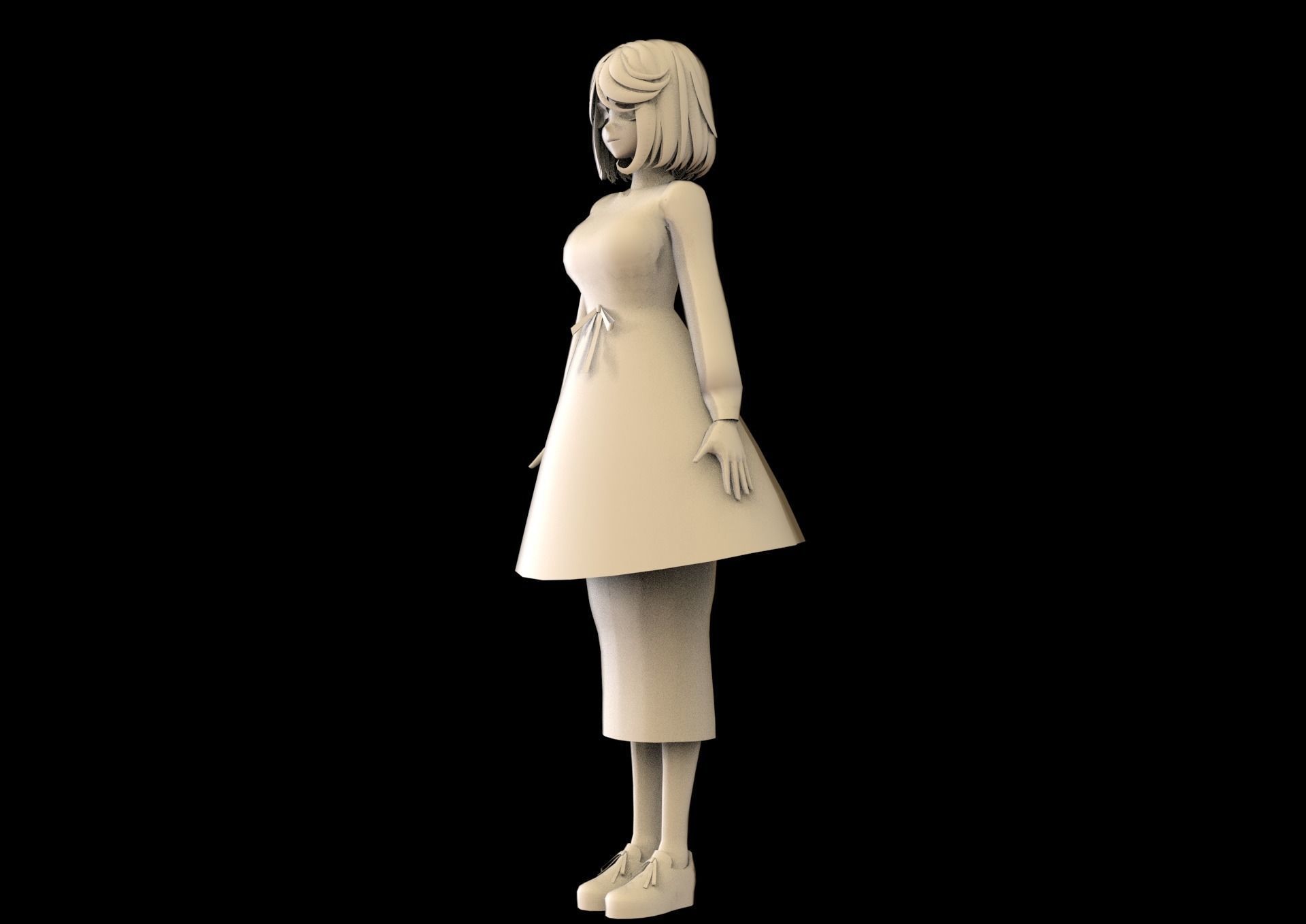 game ready Low Poly Anime Character 17 Low-poly 3D model_9