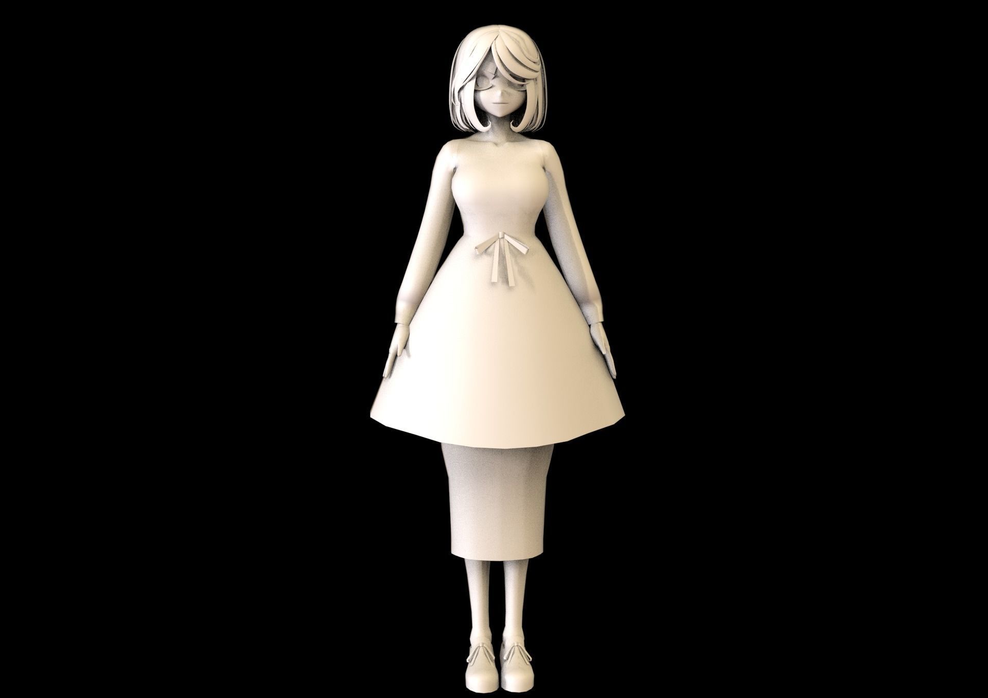 game ready Low Poly Anime Character 17 Low-poly 3D model_6