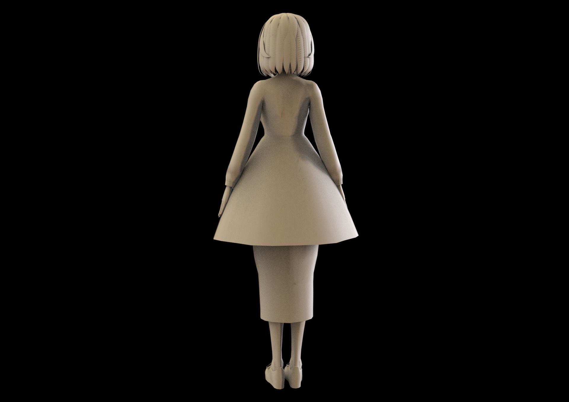game ready Low Poly Anime Character 17 Low-poly 3D model_8