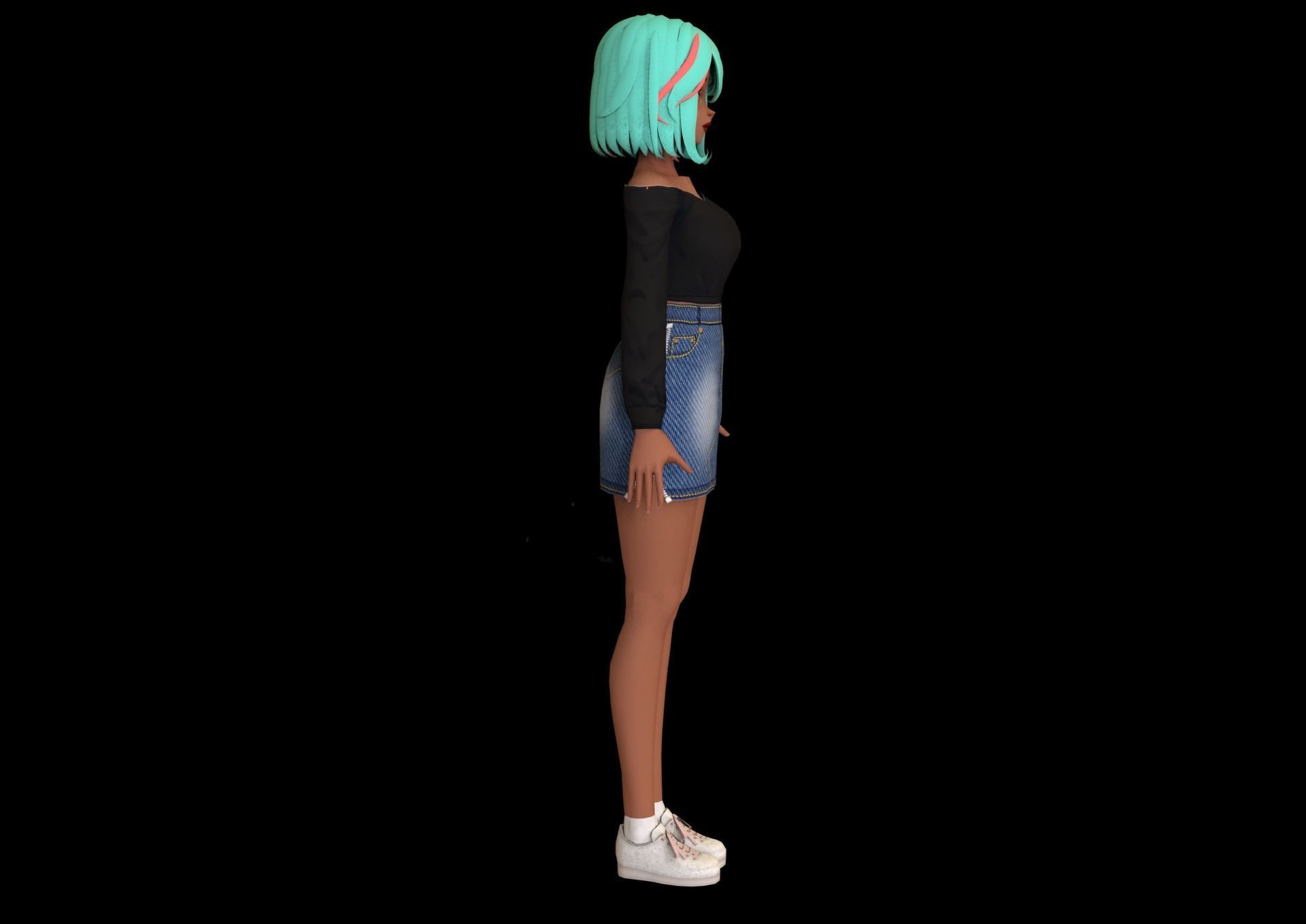 game ready Low Poly Anime Character 17 Low-poly 3D model_3