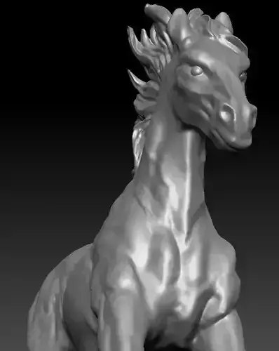 Horse silver statue of