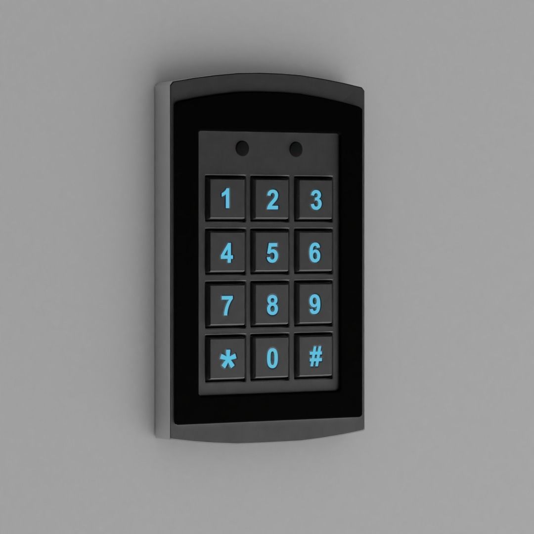 Modern Keypad Lock - Various Modes Low-poly 3D model_1