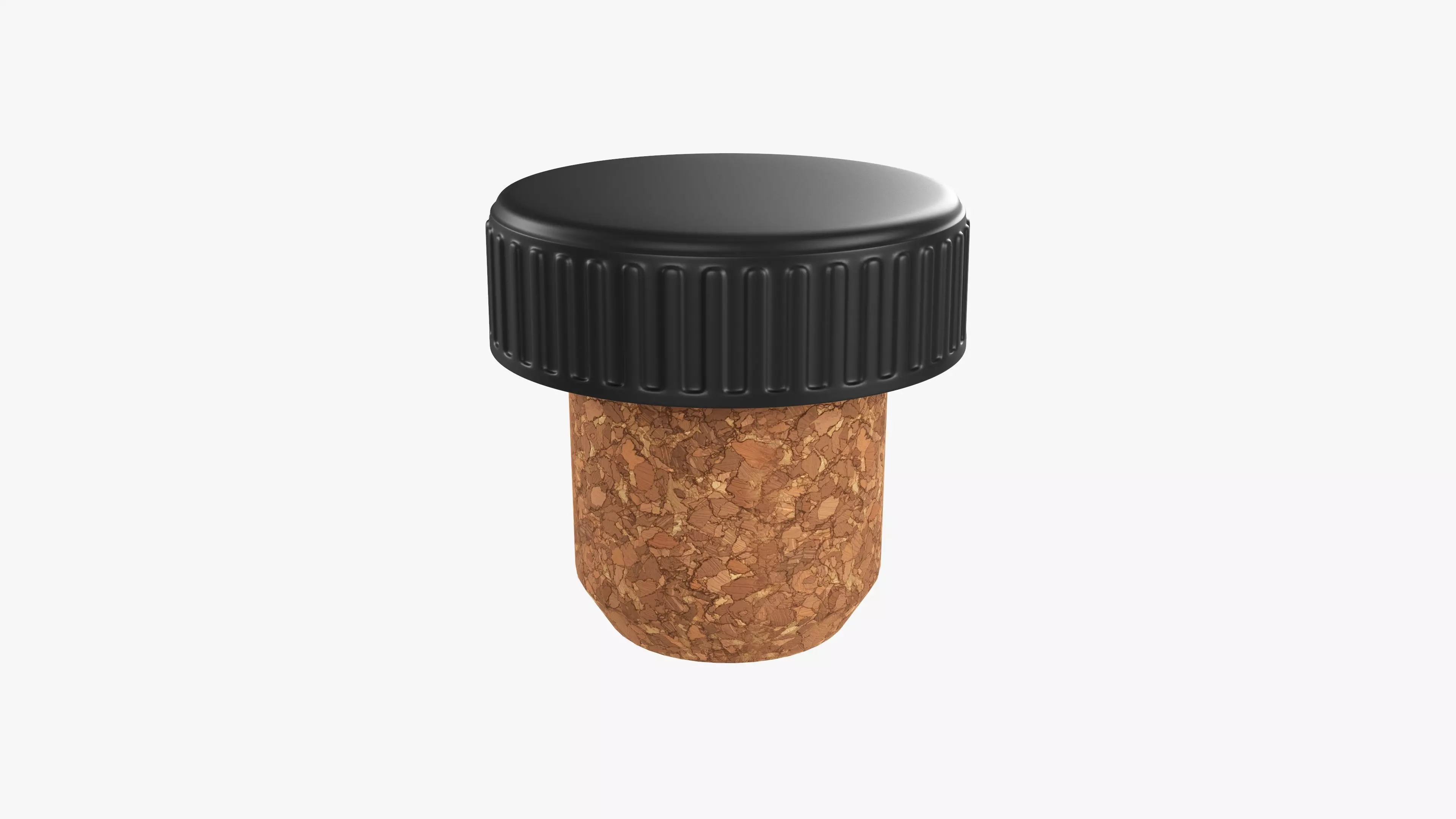 Cork and plastic bottle cap 3D model
