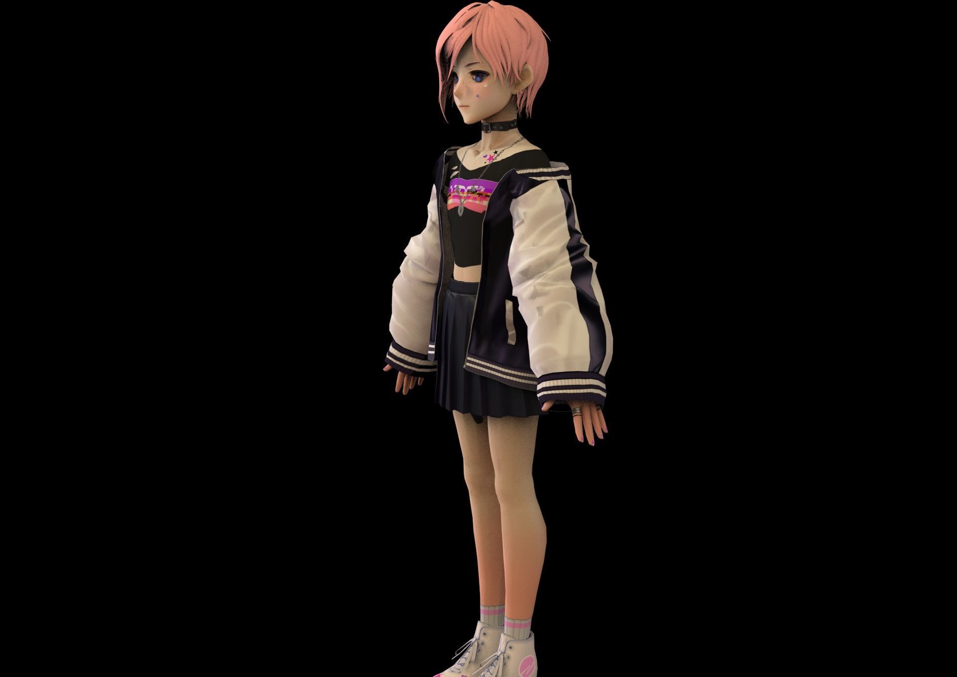 game ready Low Poly Anime Character 18 Low-poly 3D model_3