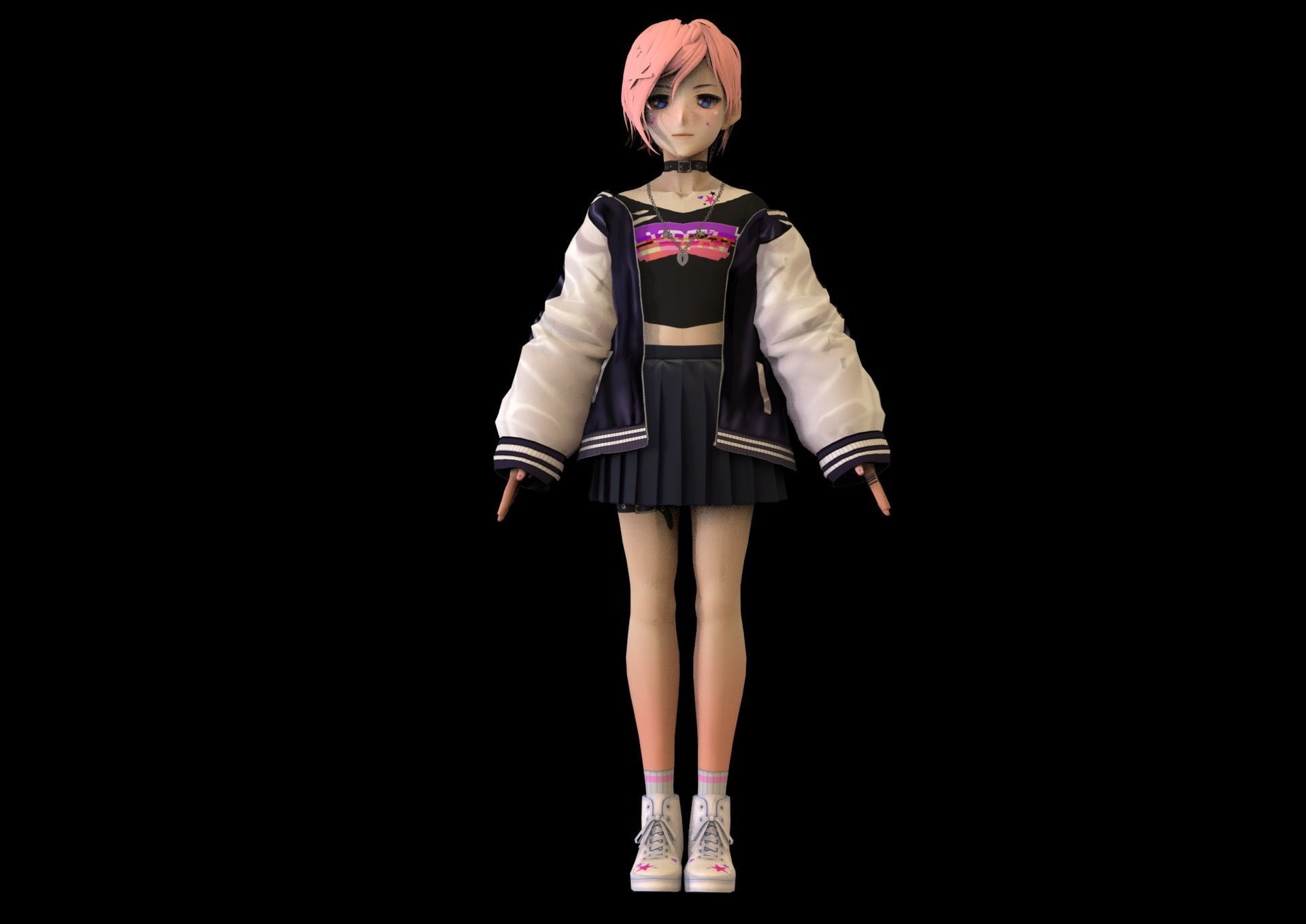 game ready Low Poly Anime Character 18 Low-poly 3D model_1