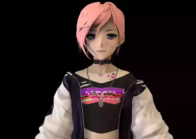 game ready Low Poly Anime Character 18 Low-poly 3D model