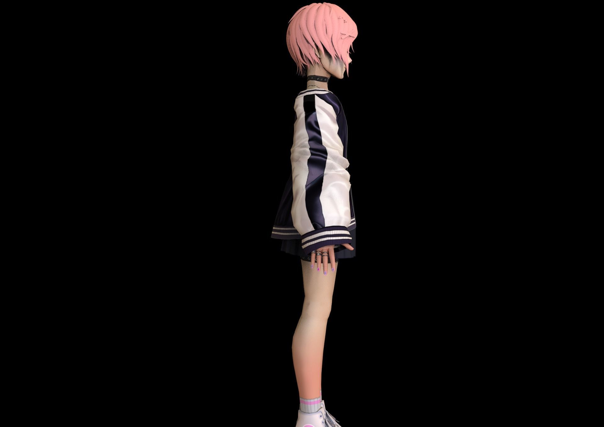 game ready Low Poly Anime Character 18 Low-poly 3D model_4