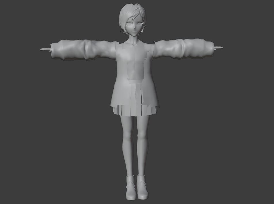 game ready Low Poly Anime Character 18 Low-poly 3D model_7