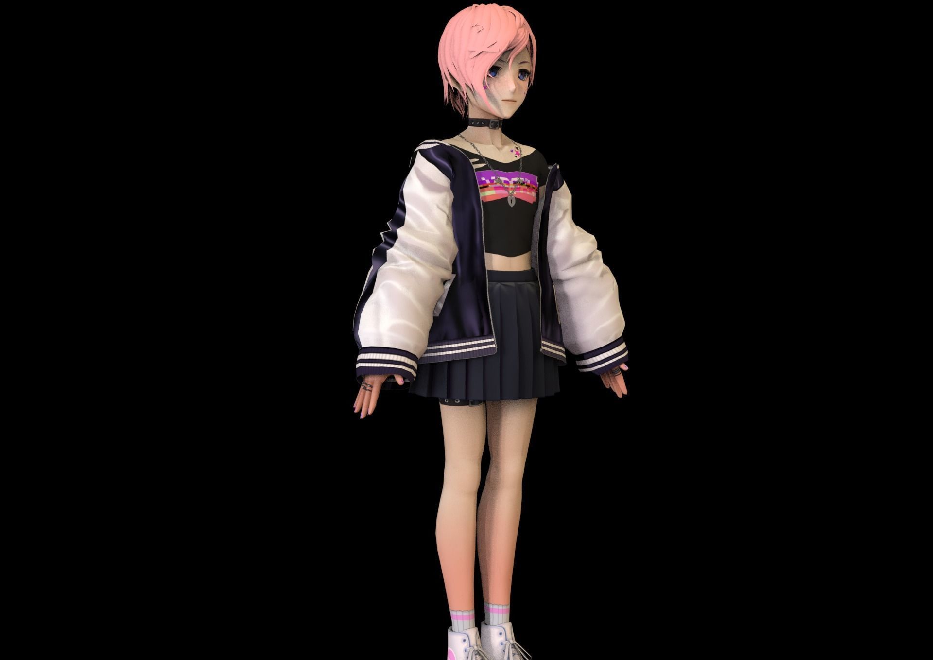 game ready Low Poly Anime Character 18 Low-poly 3D model_2