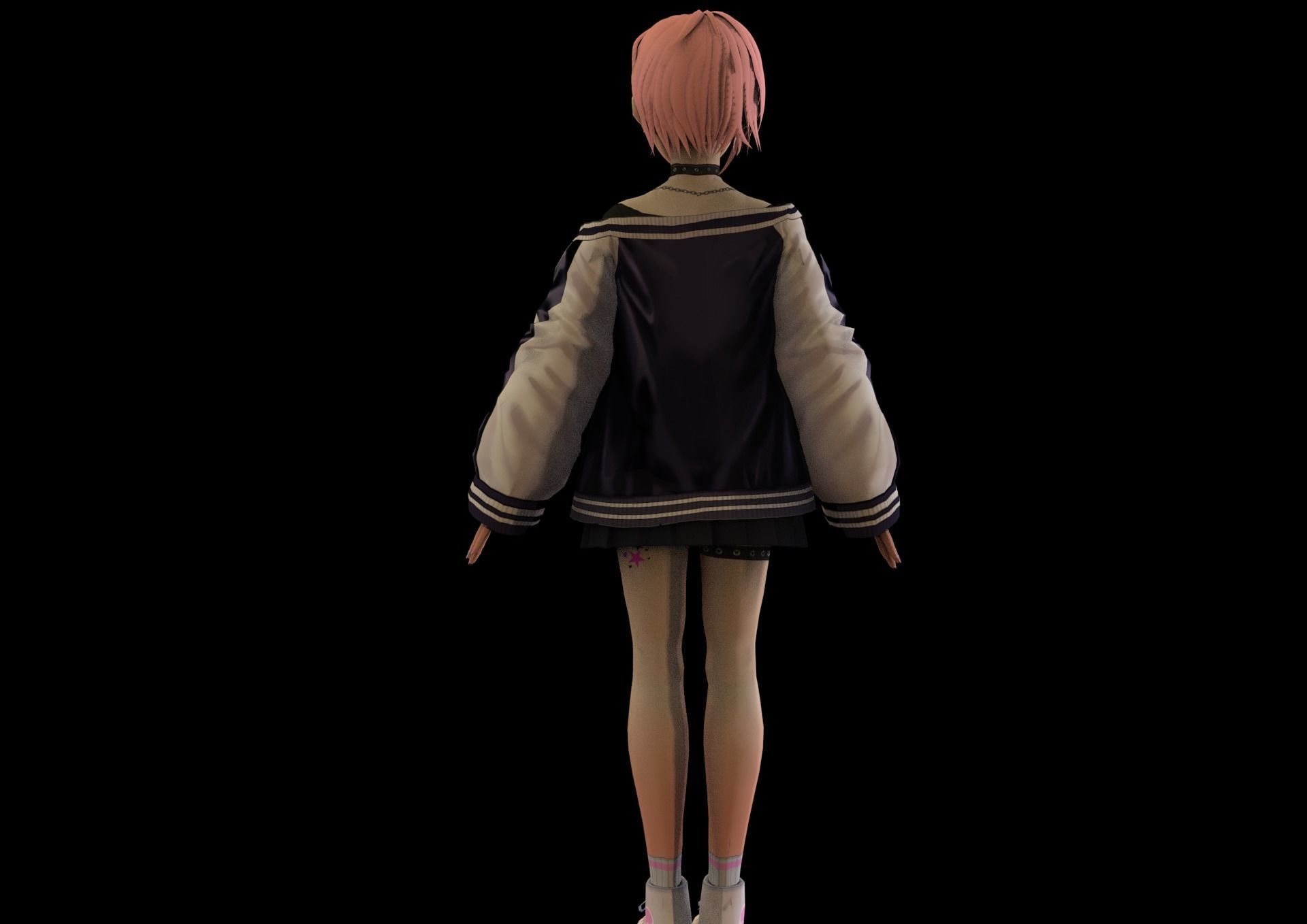 game ready Low Poly Anime Character 18 Low-poly 3D model_5