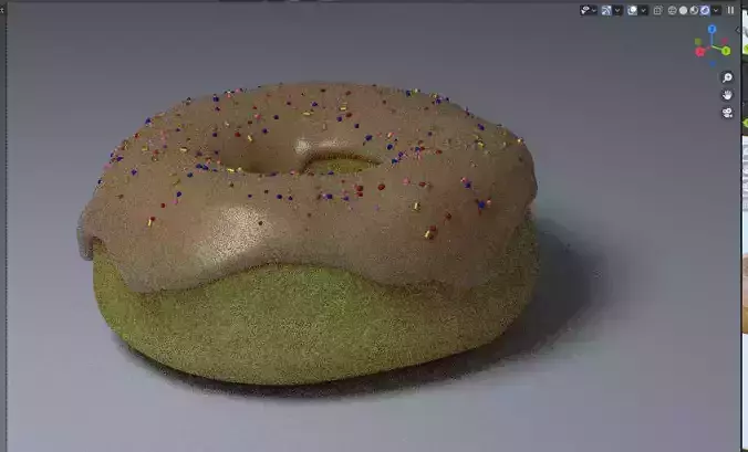 Donut 3d model with sprinkles