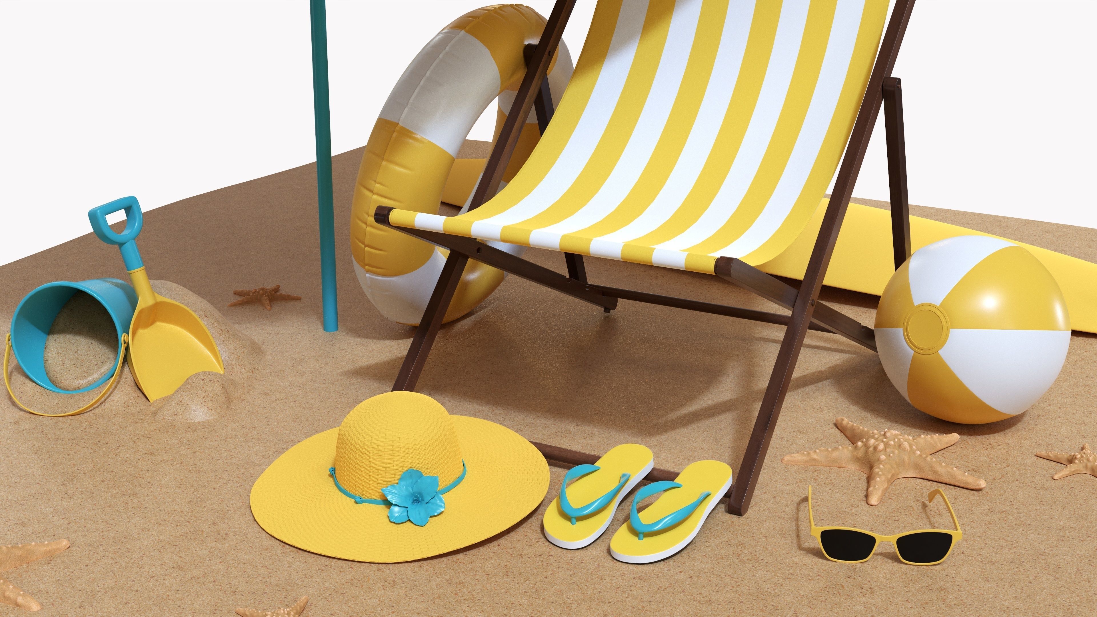 Beach composition 02 3D model_3