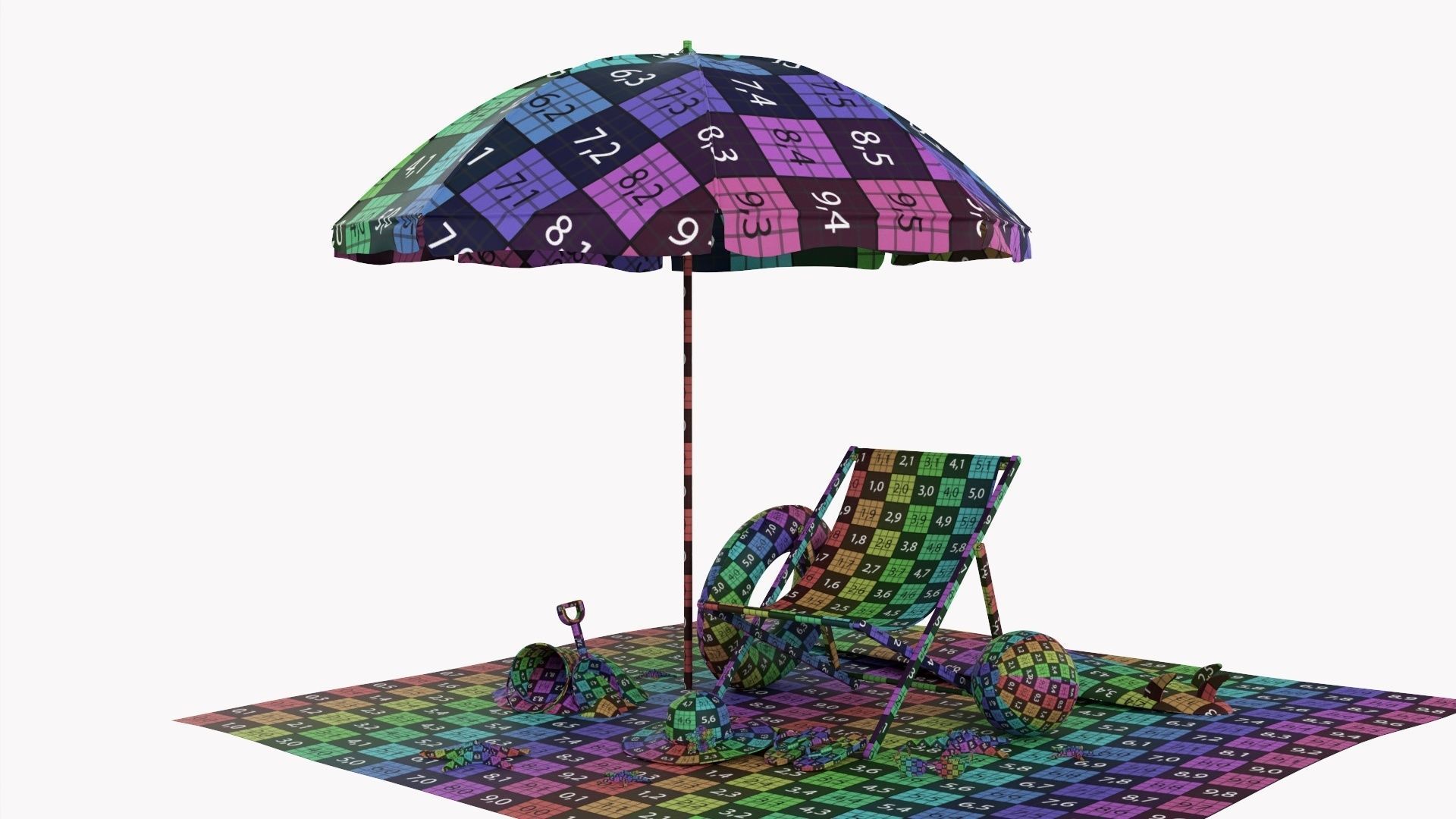 Beach composition 02 3D model_22