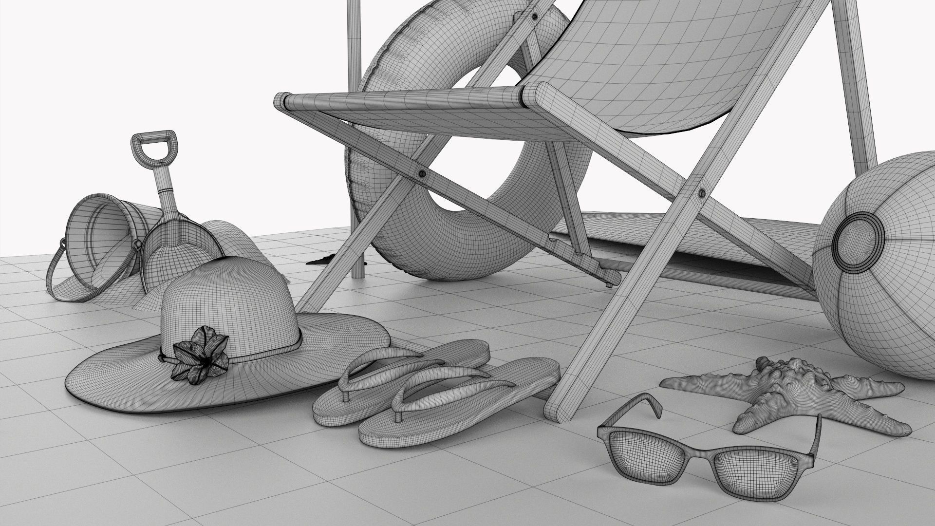 Beach composition 02 3D model_18