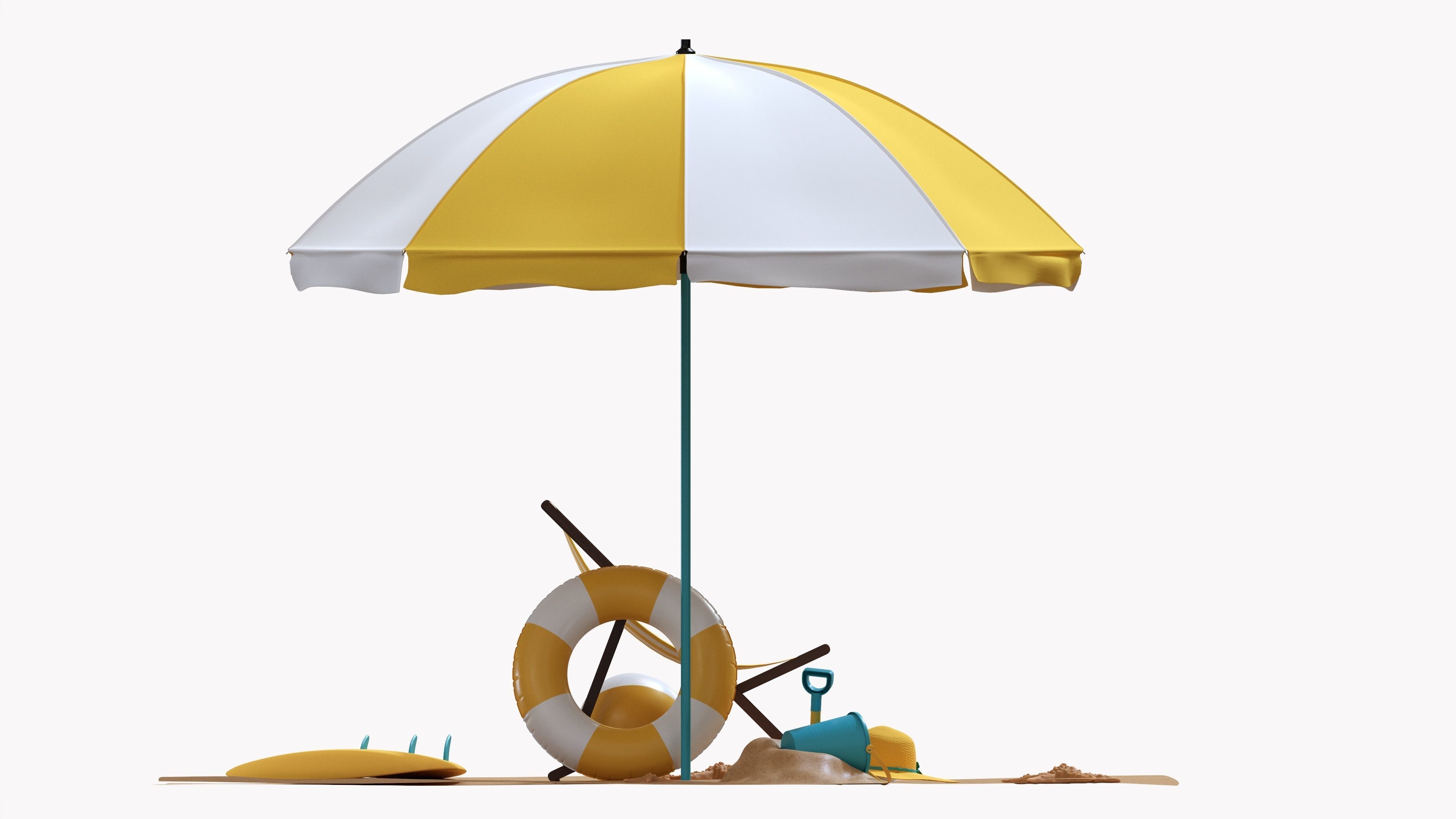 Beach composition 02 3D model_9