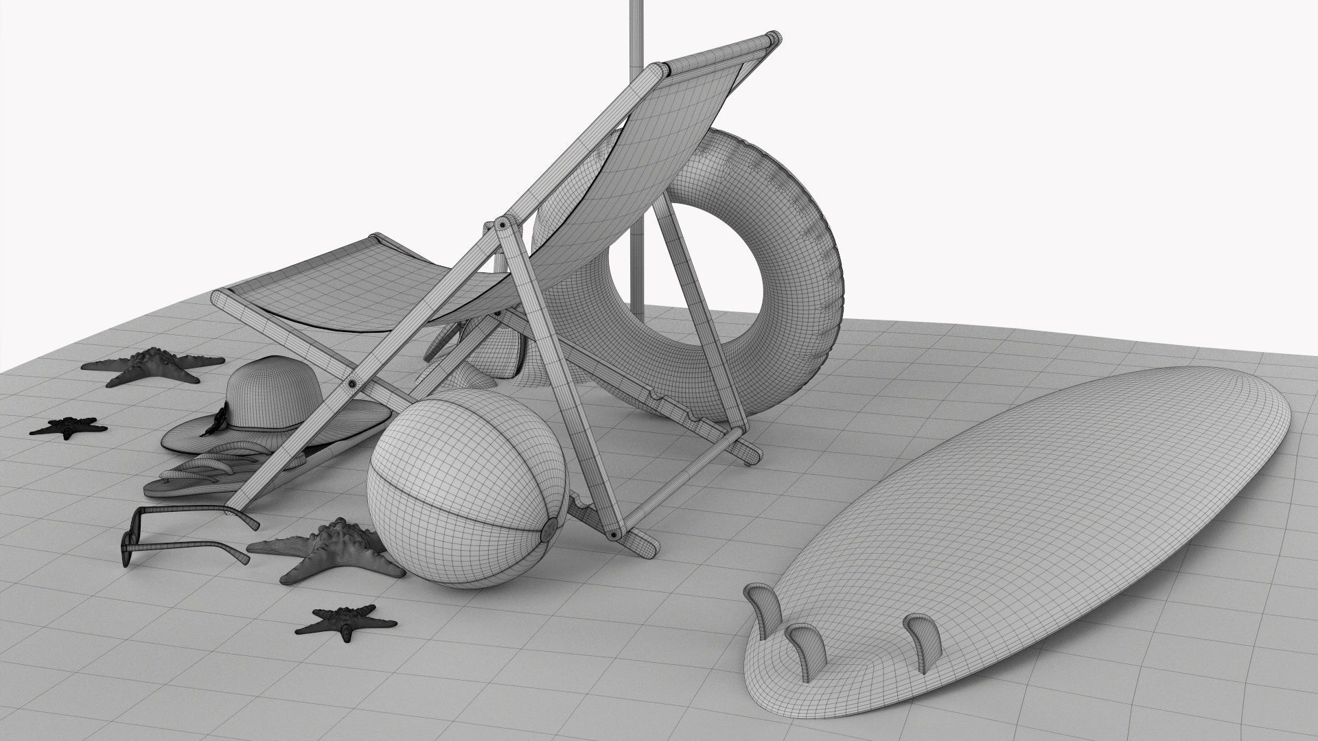 Beach composition 02 3D model_16