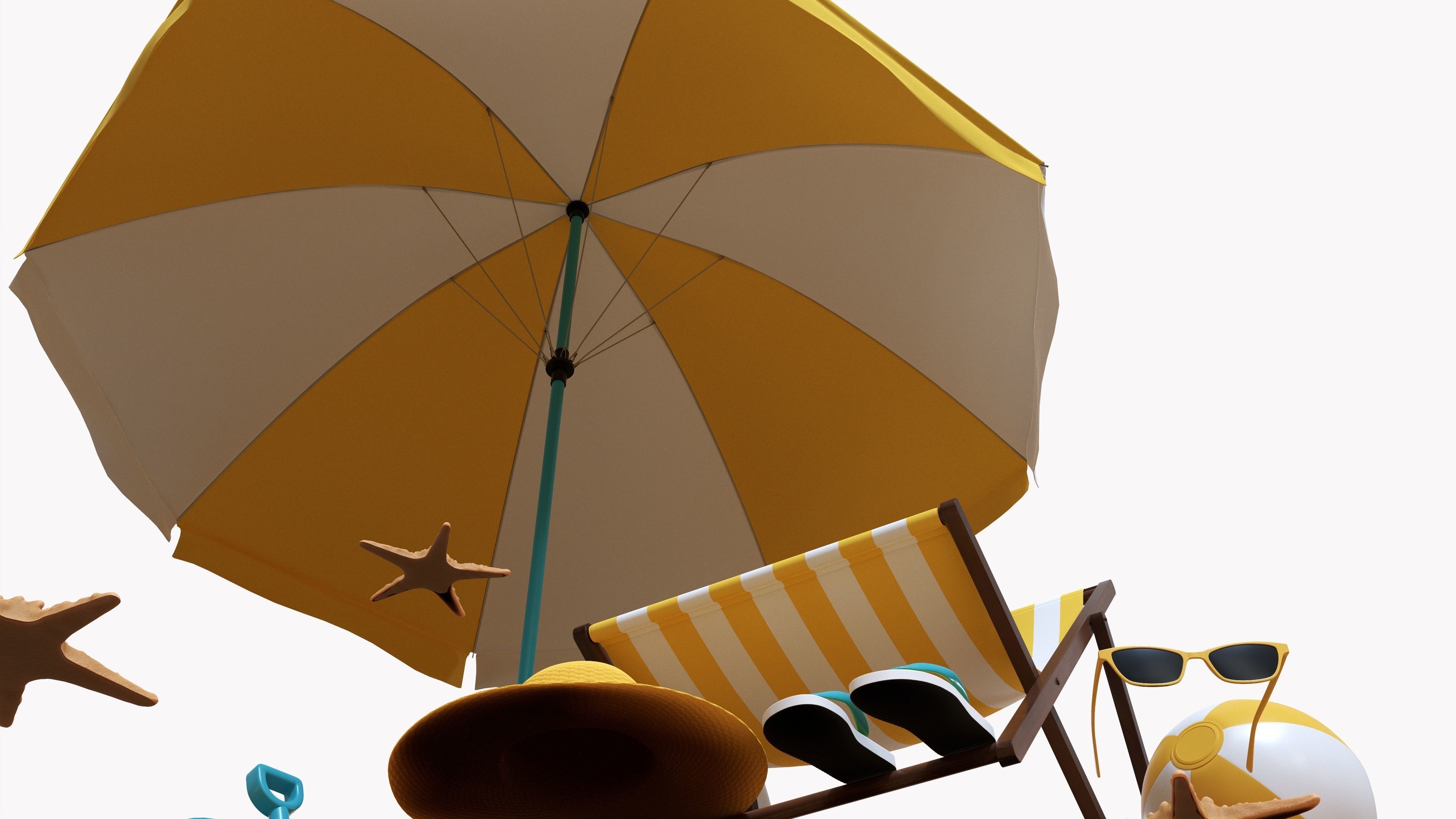 Beach composition 02 3D model_6