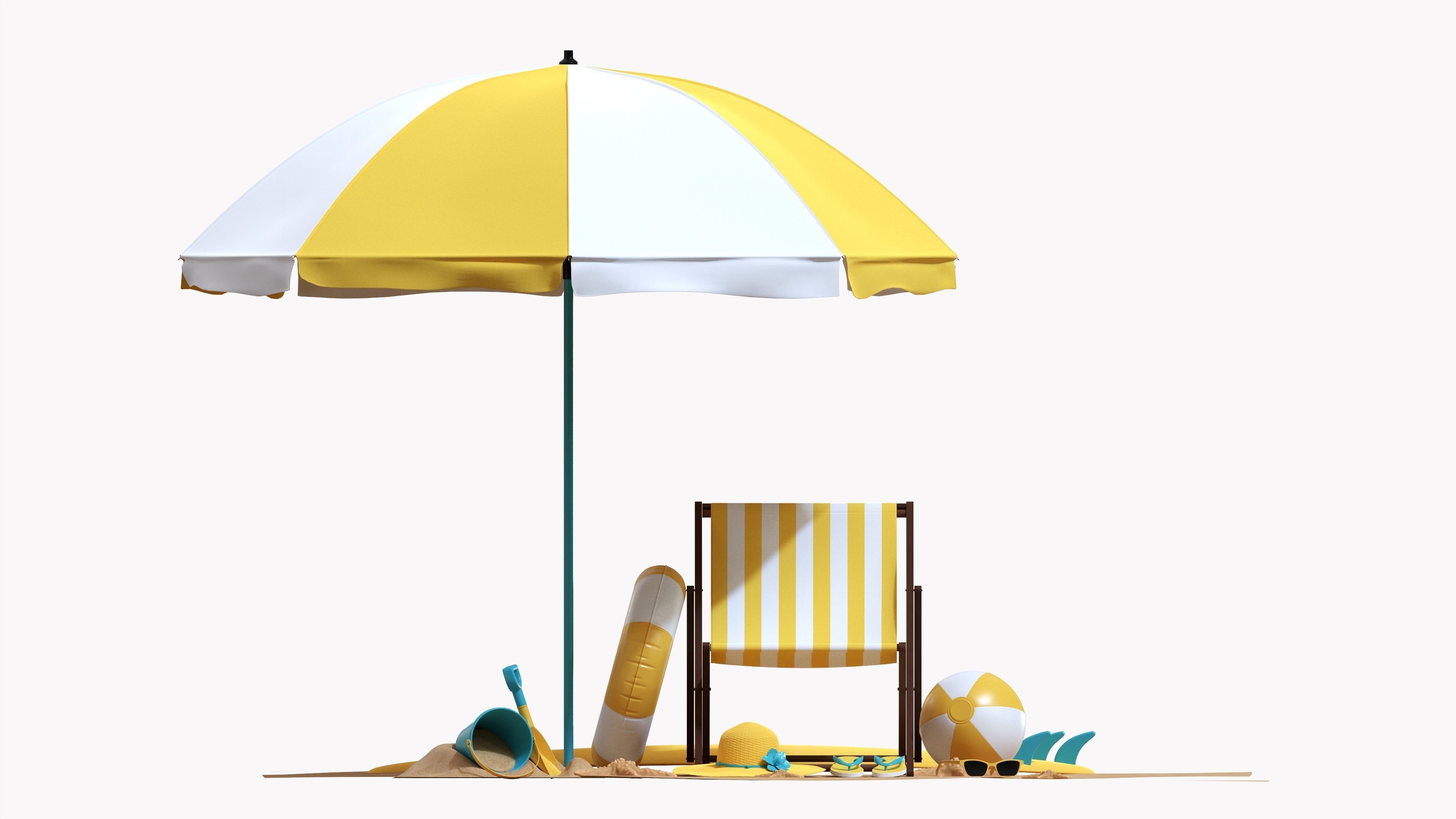 Beach composition 02 3D model_8