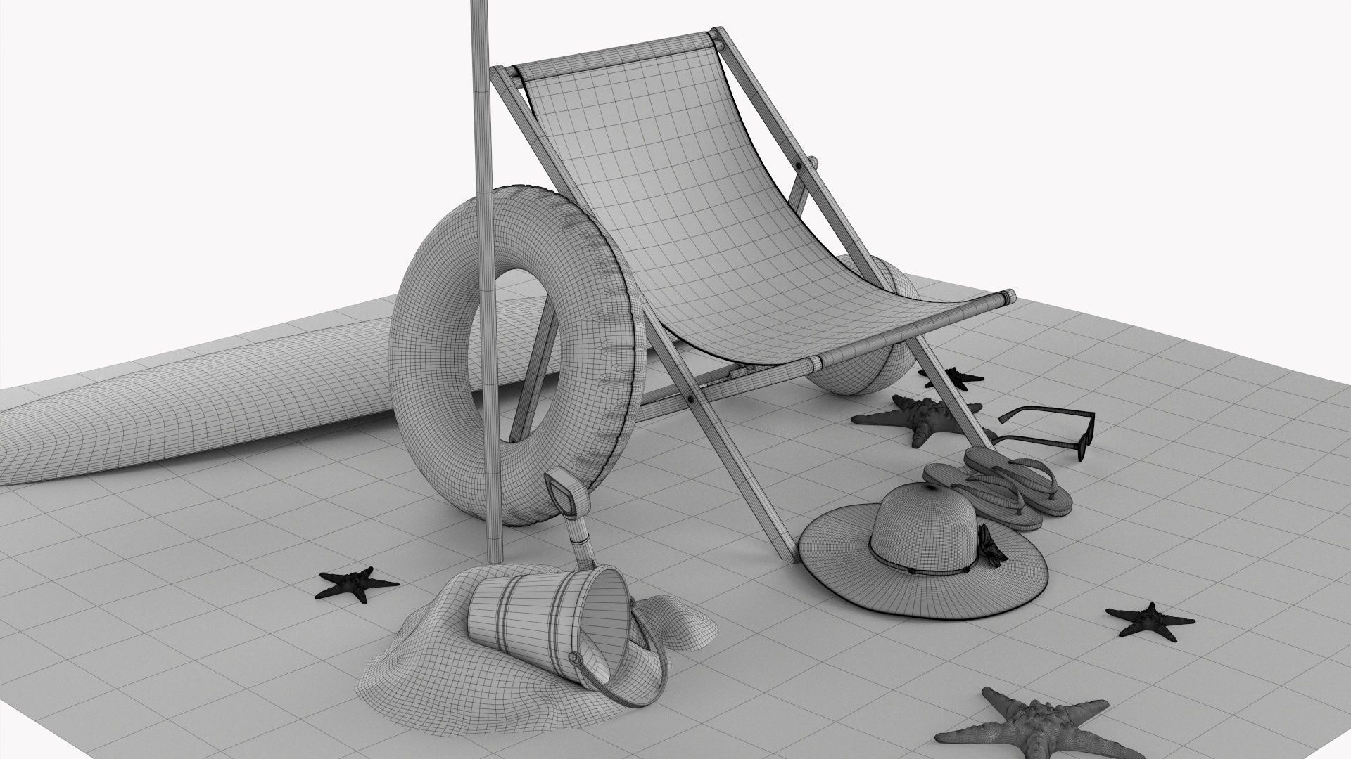 Beach composition 02 3D model_15