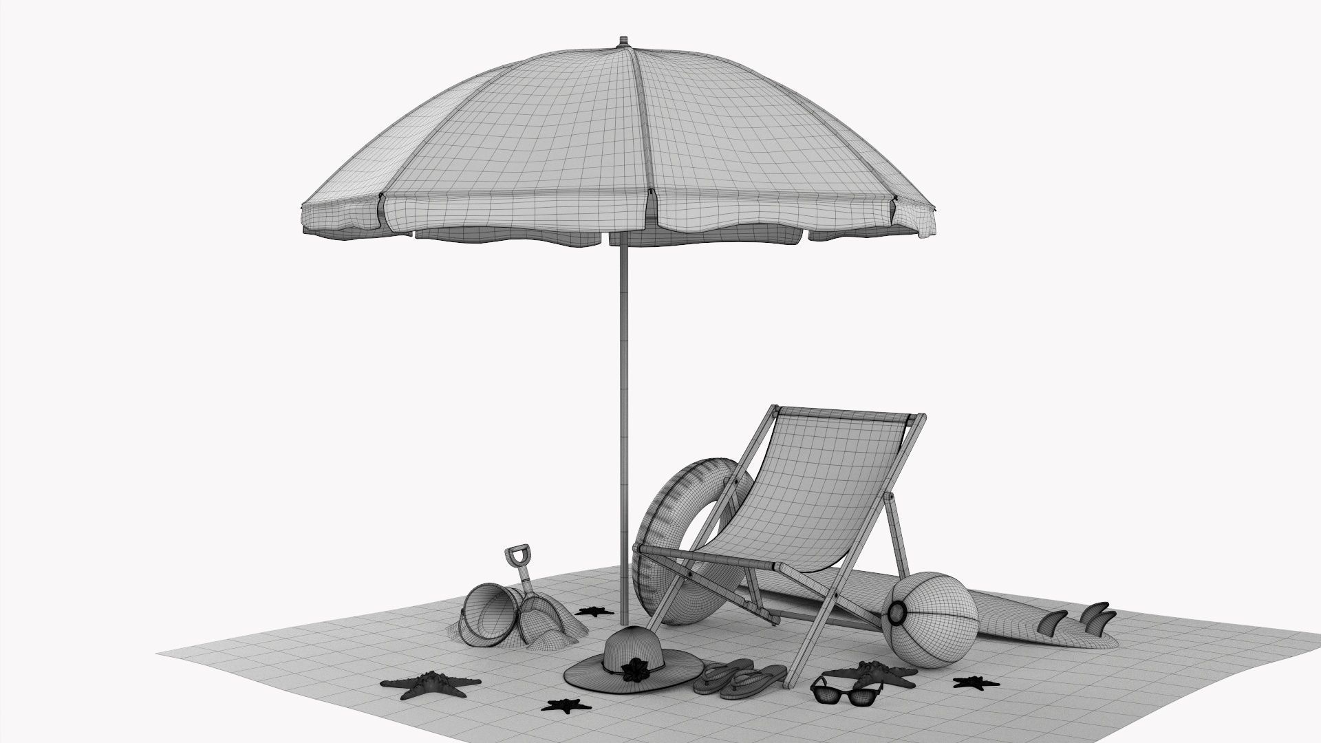 Beach composition 02 3D model_11