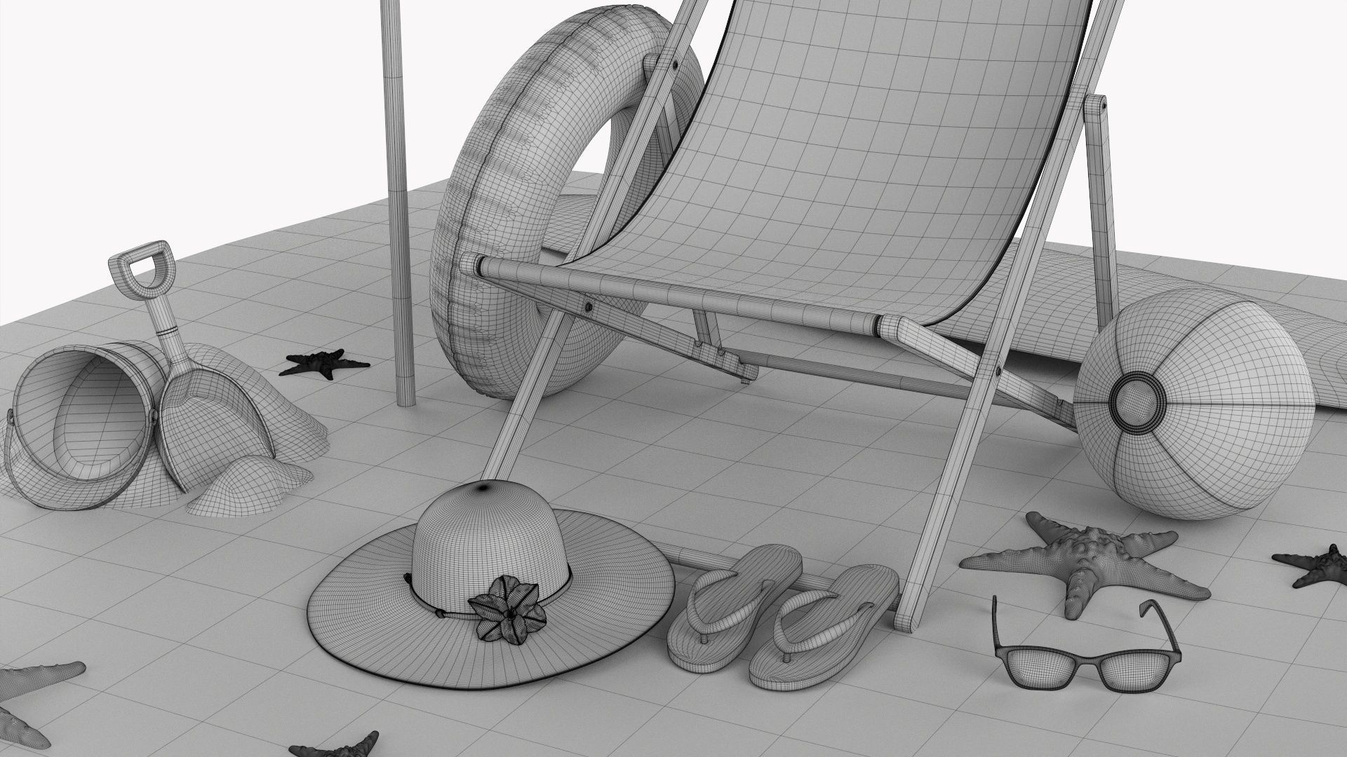 Beach composition 02 3D model_14