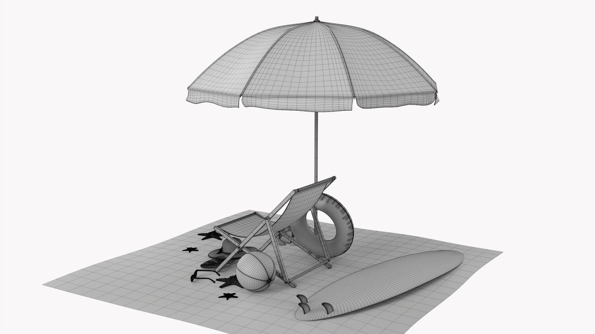 Beach composition 02 3D model_12