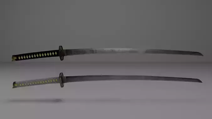 Katan sword  Low-poly 3D model